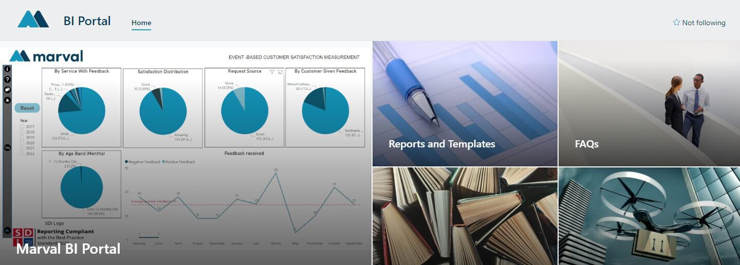 Marval PowerBI Datasets and portal access